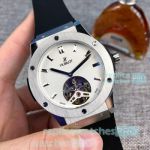Replica Hublot Geneve White Dial Silver Bezel Watch For Sale